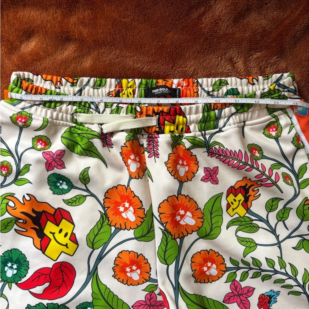Pink Dolphin Floral Graphic Pants XL Colorful Streetwear Lounge Pants